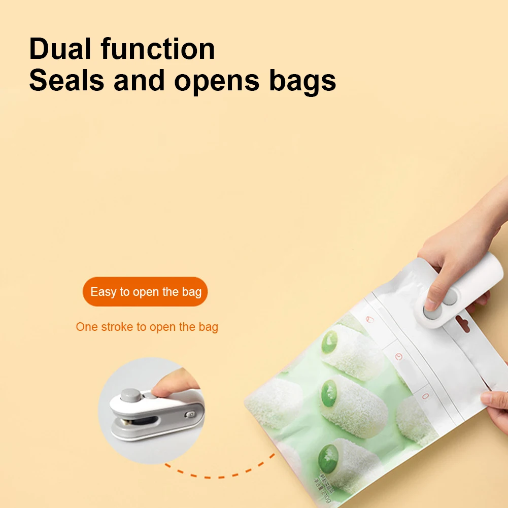 Mini Heat Bag Sealing Machine Rechargeable Portable Mini Sealer Plastic Bag Heat Sealer for Food Packaging
