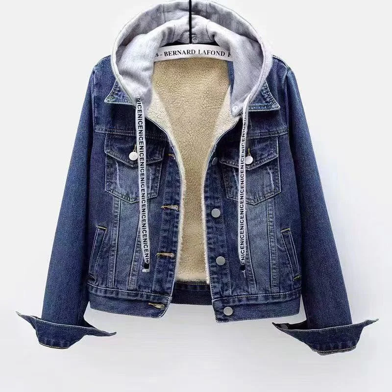 Cowboy Coat Female Students In The Spring And Autumn Of 2024 The New Korean Version Slim Hooded Coat With Wild Long Sleeves Top