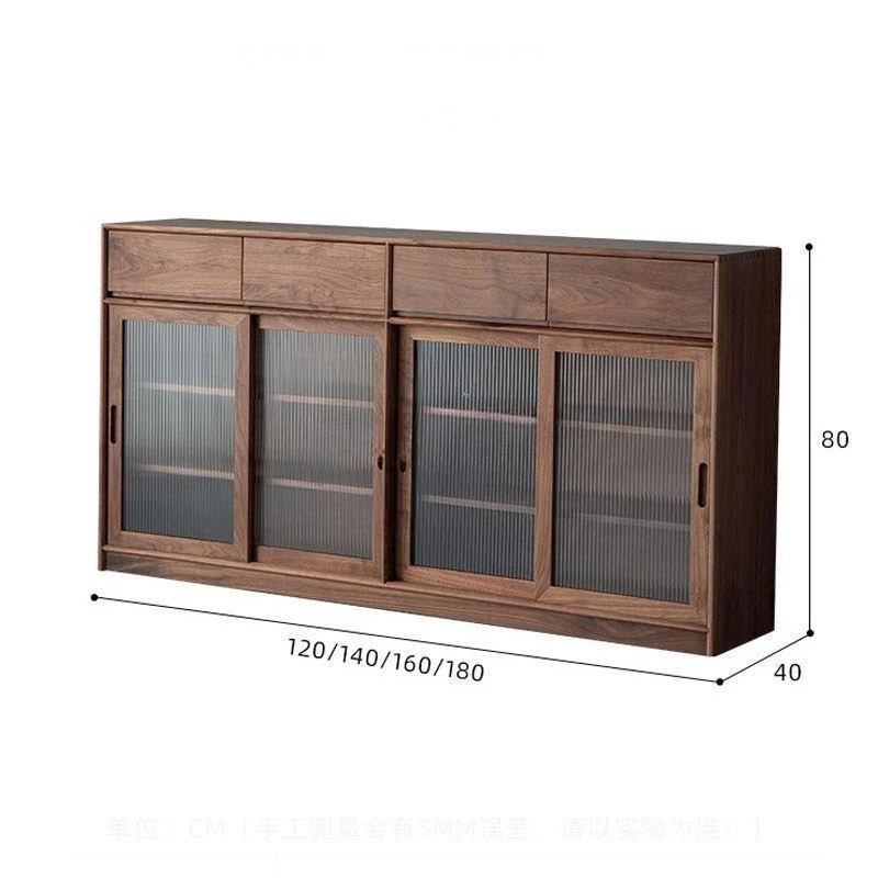 

Wooden dining side cabinet integrated locker simple cherry