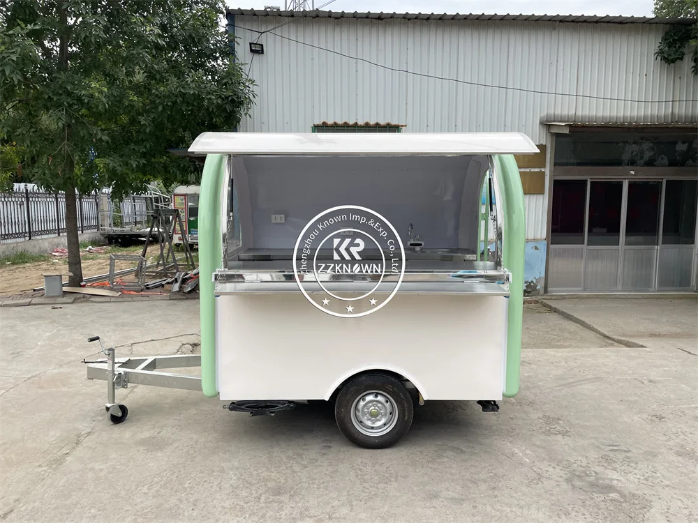 รถเทรลเลอร์ขายอาหารด่วนถนนสัมปทานตู้ขายอาหารไอศครีมมือถือตู้พิซซ่าร้านกาแฟ