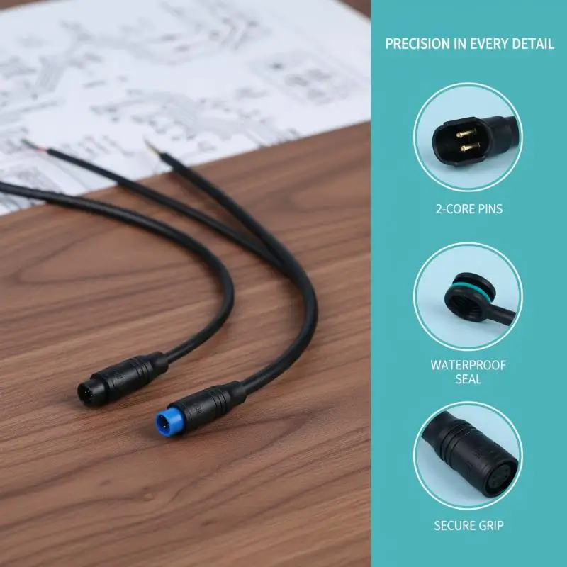 Ebike Waterproof Cable Base Connector Black Optional Plug for Electric Bike Accessories Dependable Connection for Outdoor Riding
