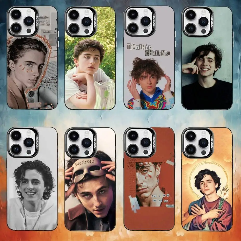 

Timothee Actor C-Chalamet Phone Case For iPhone 17,16,15,14,13,12,11,Pro Max,Plus Candy Silver Cover