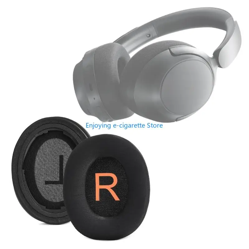 Black Replacement Ear Cushions for H3S Headphones, Fabric-Covered EarPad with Press-On Fit to Refreshing Worn or Peeling Ear Pad