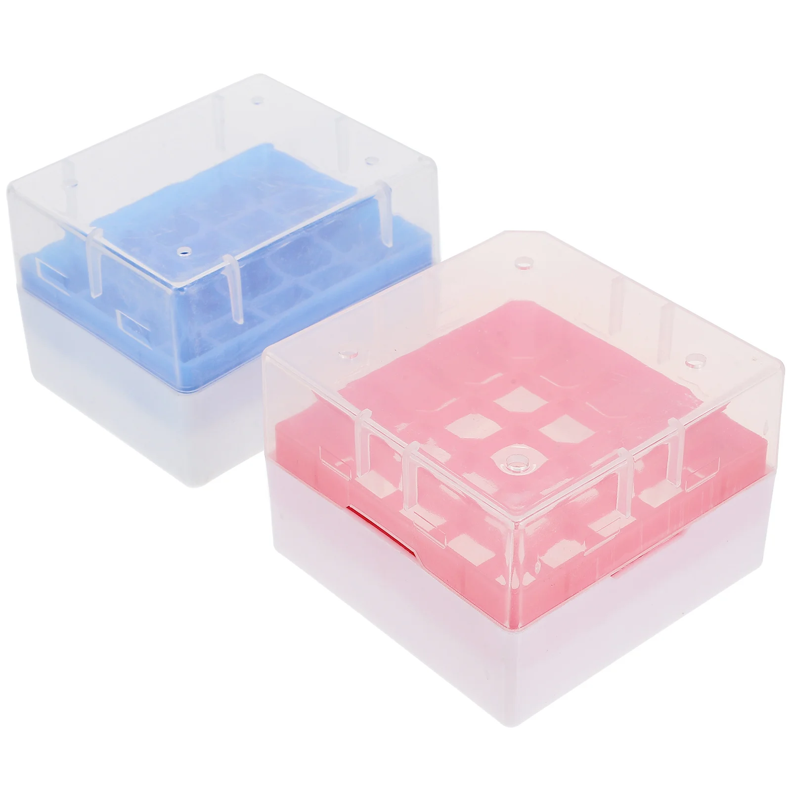 2Pcs Professional Cryovial Freezing Tube Boxes Durable PP Organizer Multi-Compartment Sample Holder
