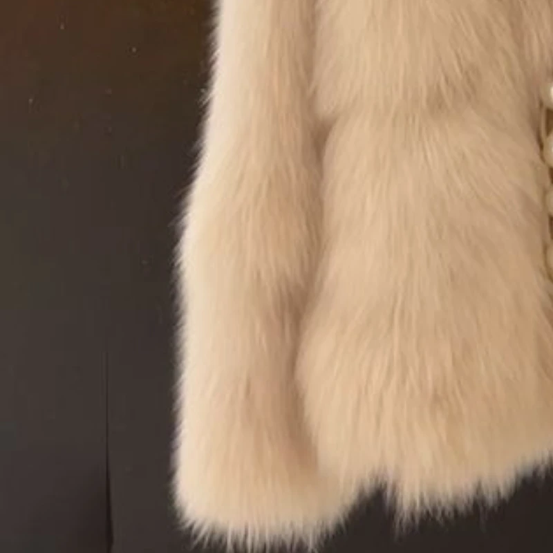 Women's Fall Winter Fur Coat Little Fragrance Faux Fur Outerwear Design Luxury Brand Simple Fashion Comfortable Eco-friendly