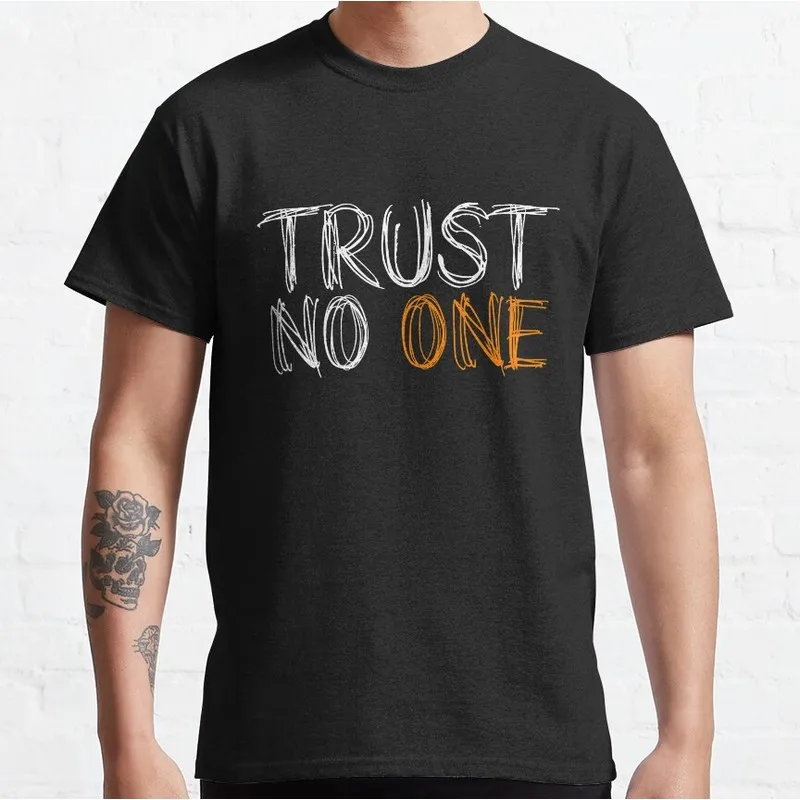 Trust No One Vintage Sci fi tv series The X Files Gift t shirt 0227 Retro Alien movie Graphic clothes All size tops S-6XL