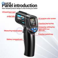 ANENG TH104 Infrared Gun -50~550℃ IR laser Sensor Thermometer Handheld Temperature Thermal Imager VA Screen Meter Pyrometer Tool