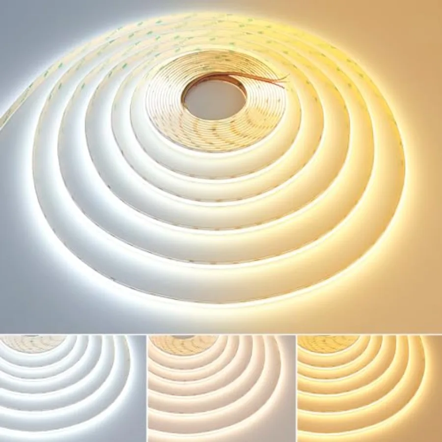 24V Linear CCT Tunable White LED Strip 2700-6500K 10M 32.8ft 624LEDs/M CRI 93+ IP20 No-Waterproof LED Tape Lights for Home Deco