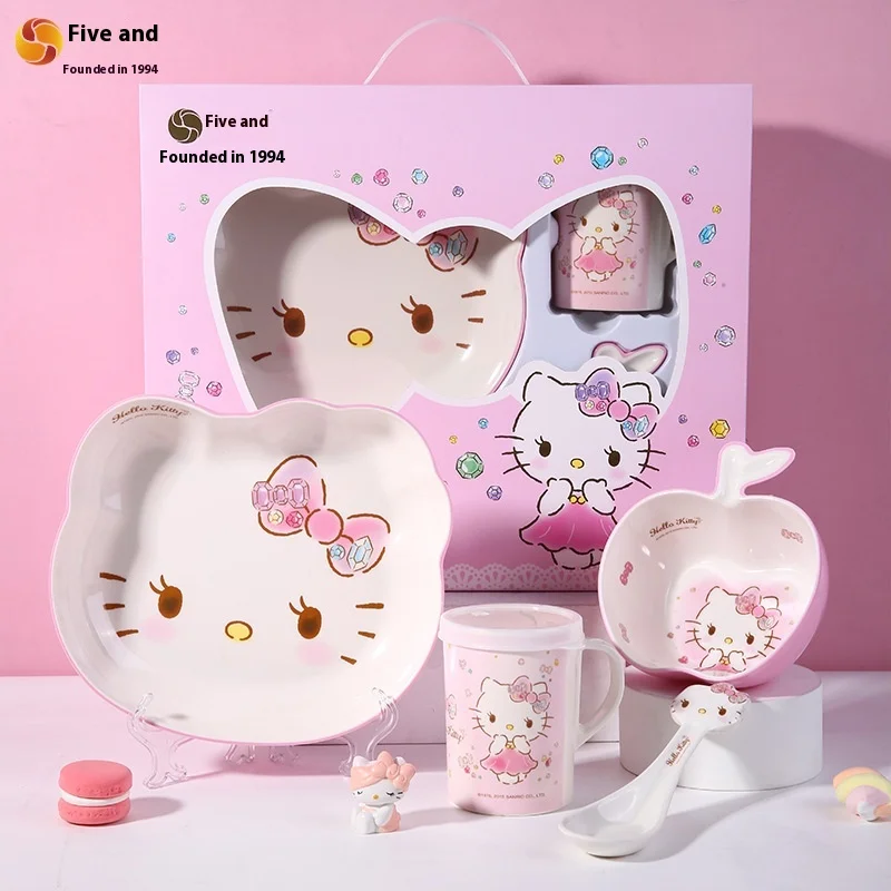 

Sanrio Officially Licensed Children'S Tableware Set Auxiliary Food Bowl Food Grade Melamine Cartoon Heat Resistant Utensil Set