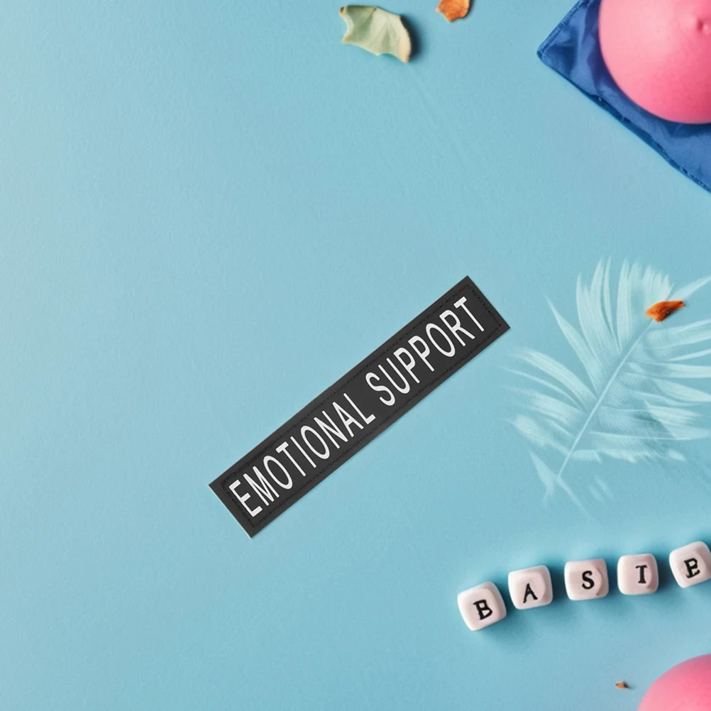 

4pcs Pet Vest Patches Dog Chest Harness Hook Loop Reflective Safety Gear For Night Walking Adjustable Pu Dog Patch