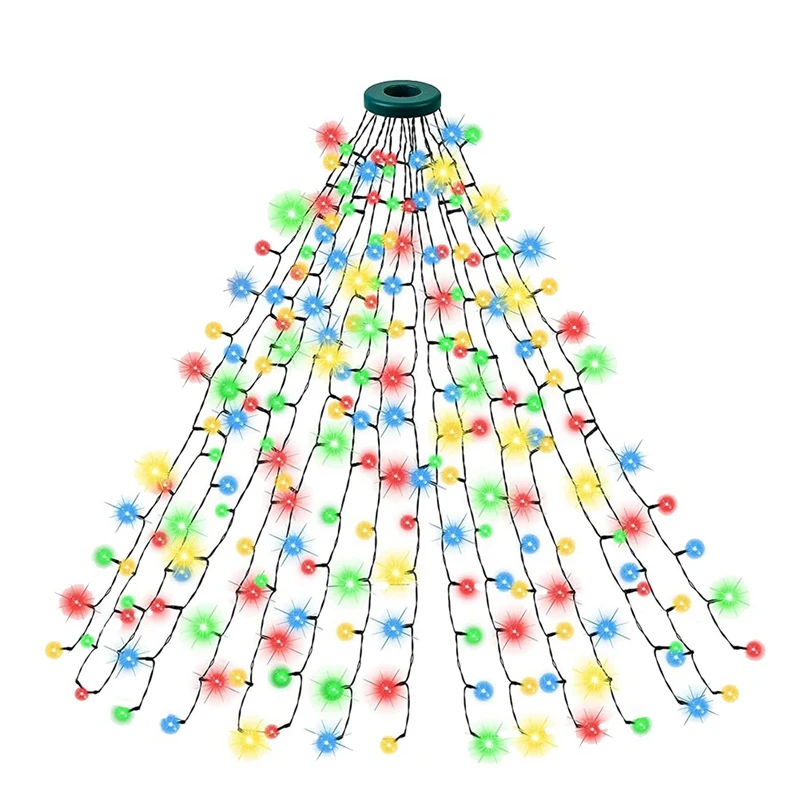 Christmas Tree Lights IP65 Water Proof 16 Lines 8 Modes Christmas Lights Indoor Outdoor Christmas Decorations EU Plug Color 280L