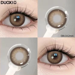 DUOXIU 1Pair Contact Lenses for Eye with Myopia Brown Pupils Eye Prescription Beautiful Soft Lenses Yearly Make up Fast Shipping