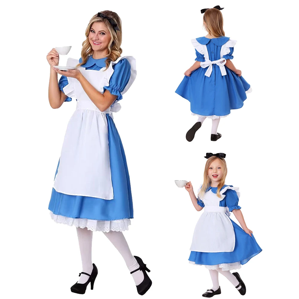 

Halloween Costume For Kids Party Lolita Maid Dress Children Girl Blue Alice In Wonderland Cosplay Alice Wonderland Costume Girls