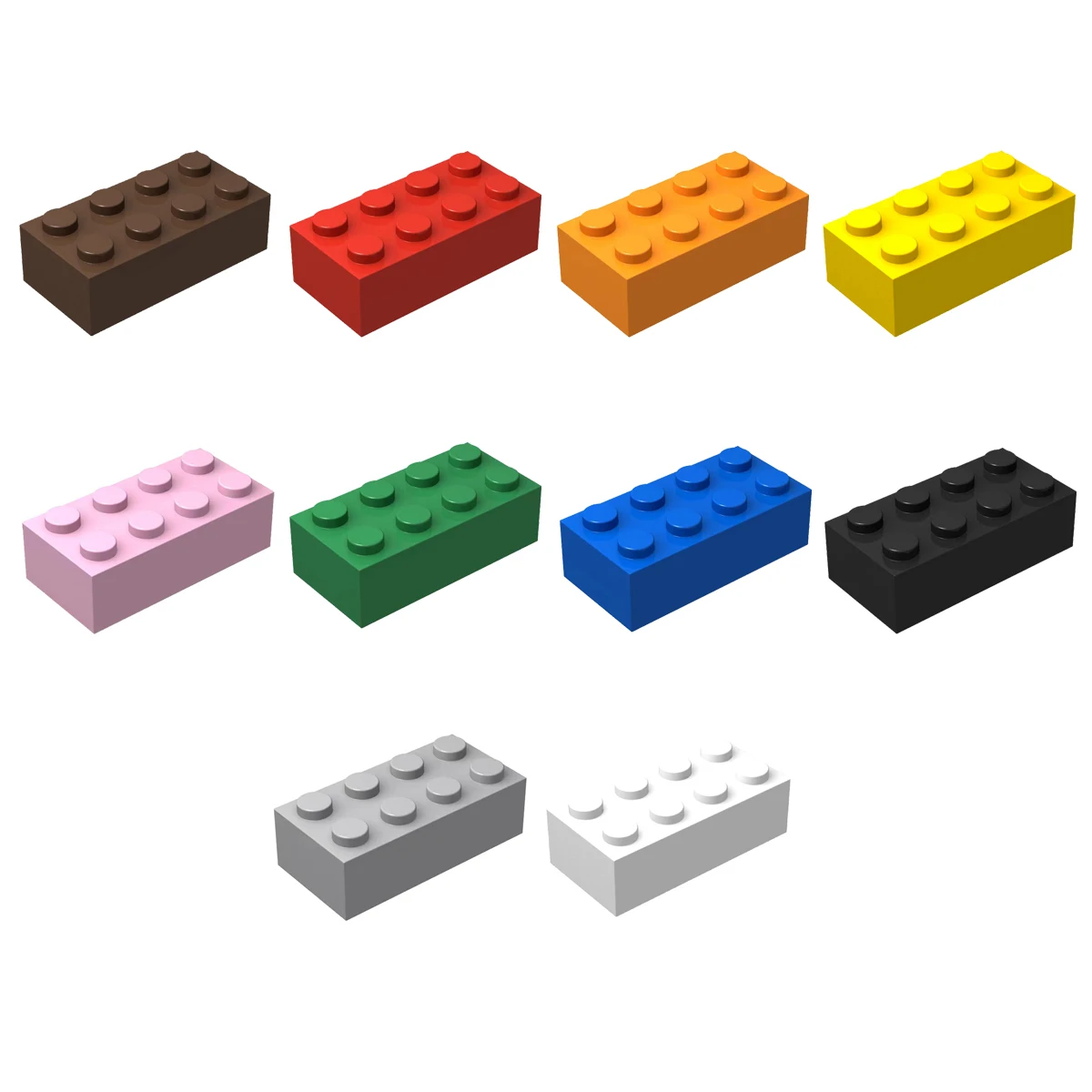 Classic Bulk Solid Color Bricks3001 2x4 Building Blocks 150pcs Grey Orange Pieces Compatible with lego All Major Brick Brands