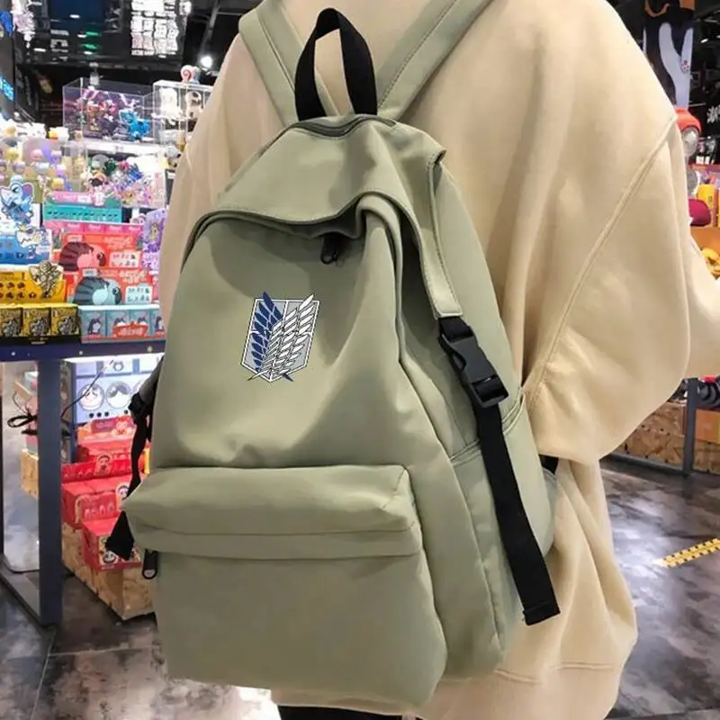 Anime-Spiel Schwarz Blau Grün Grau Gelb Attack On Titan Shingeki No Kyojin Kinder Teenager Schultaschen Rucksäcke Mädchen Jungen
