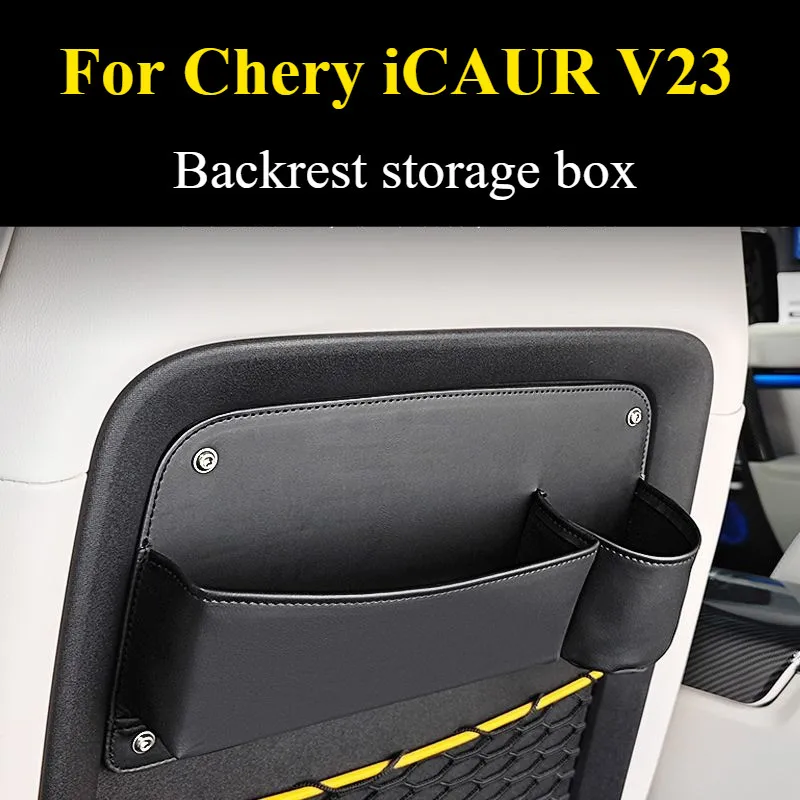 For Chery iCAUR V23 Backrest Storage Box Multi-Pocket Pouch for Snacks Wipes and Small Electronics