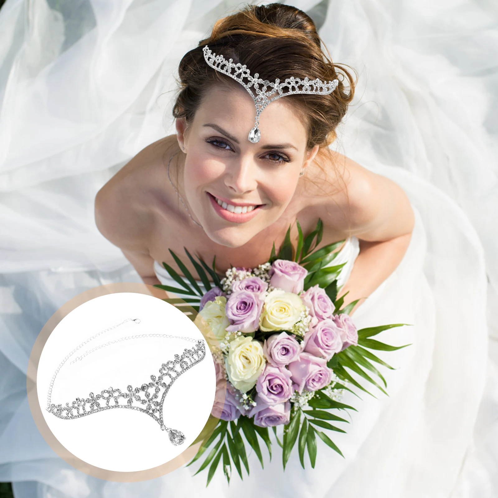 

Vintage Headb Wedding Hair Accessories Rhinestone Paved Alloy Bridal Headpiece Ladies Prom Pageant Events Jewelry
