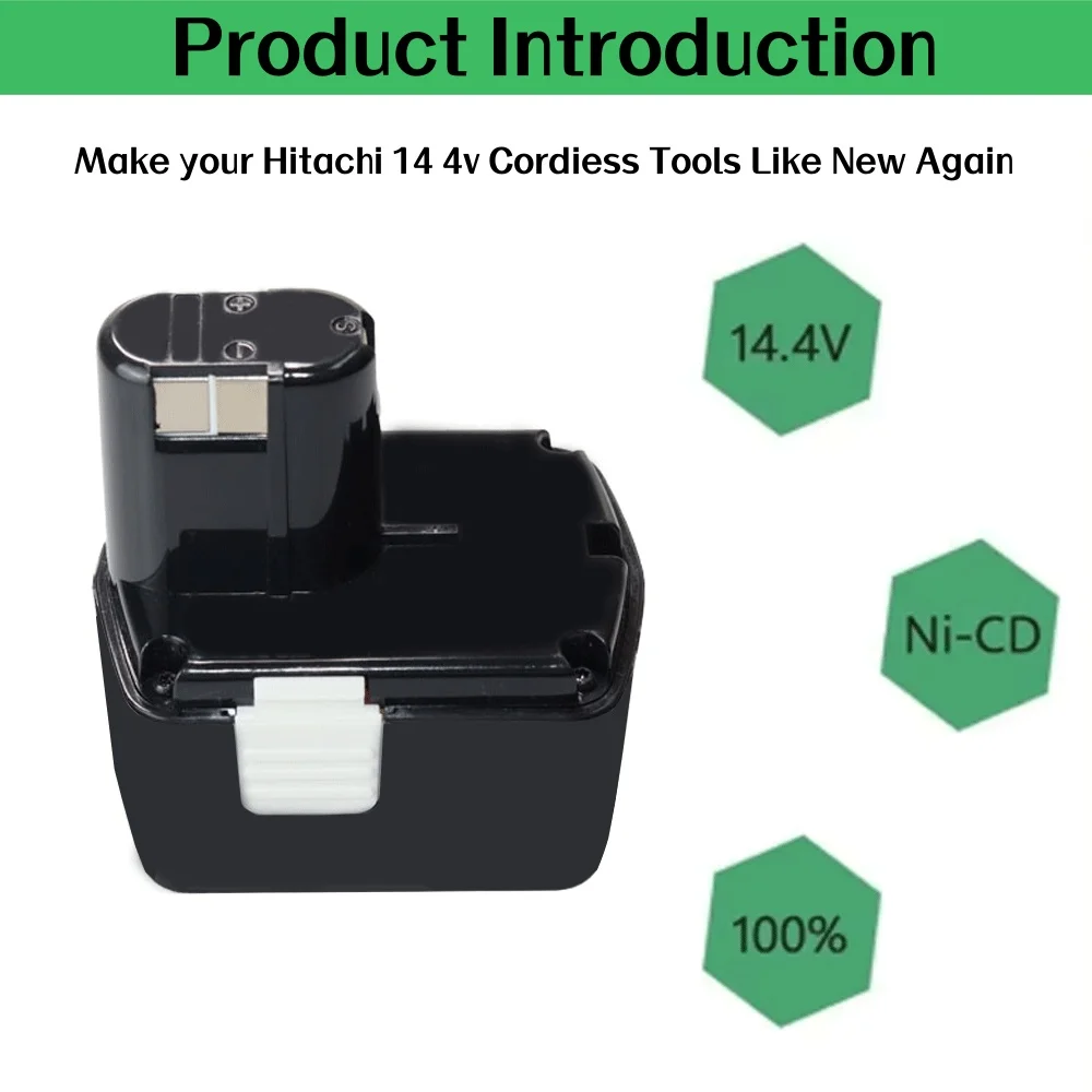 rechargeable battery for Hitachi EB1414S EB14B EB1412S 14.4V EB14S DS14DL DV14DL CJ14DL DS14DVF3 NI-MH 12800mAh