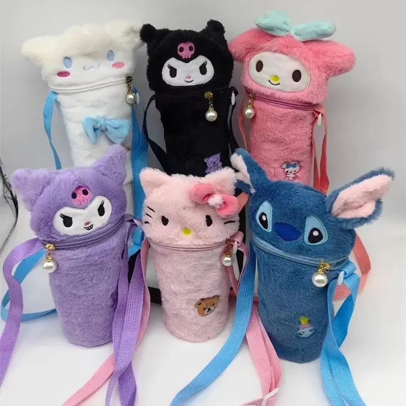 

Cinnamoroll My Melody Anime Kawaii MINISO Soft Water Bottle Bag Cute Cartoon Kuromi Crossbody Bucket Bag Gifts for Kids