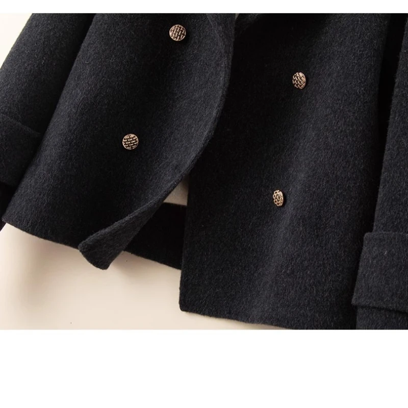 Spring wool double-sided woolen coat women's, new Korean version small high-end temperament short coat women's clothing