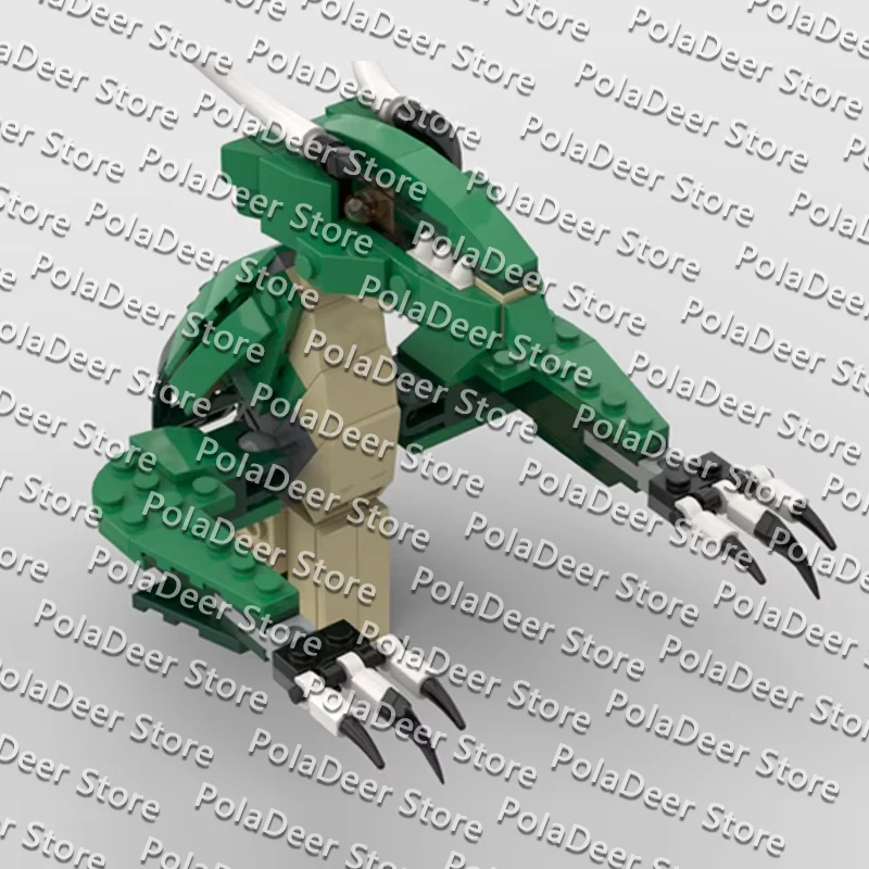 QWERT Creators Animal Series Model MOC Building Bricks Green Dragon Modular Technology Gifts Holiday Assemble Children Toys Suit