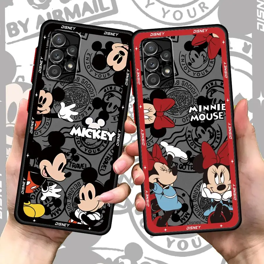 Disney Mickey Minnie Mouse Phone Case for Samsung Galaxy A13 A53 A52 5G A32 A14 A24 A73 A23 A54 A34 A72 A22 A33 Matte Soft Cover