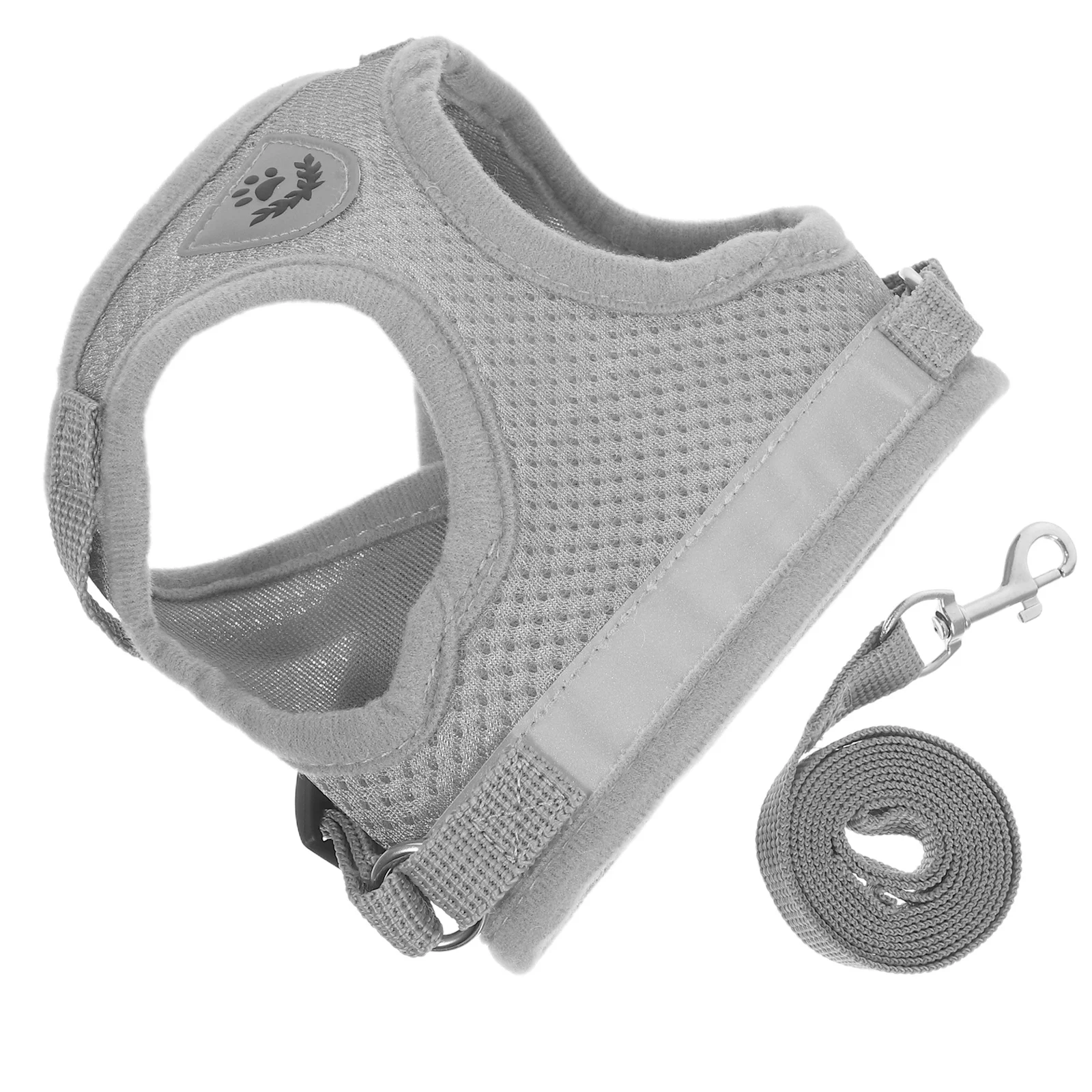 

1Set Dog Harness and Leash Set for Small Pets Breathable Mesh Cat Vest Harness Reflective Strip Training Walking Comfortable Fit