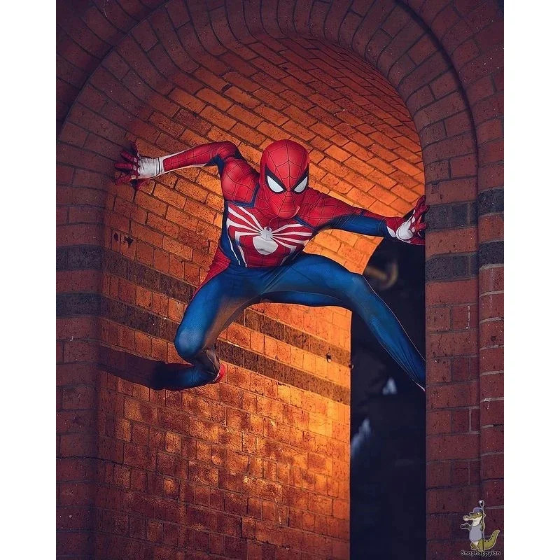 Sky02 PS4 لعبة سبايدرمان تأثيري حلي الكبار الاطفال العنكبوت خارقة Zentai البدلة هالوين ارتداءها رجل Boys88Li #