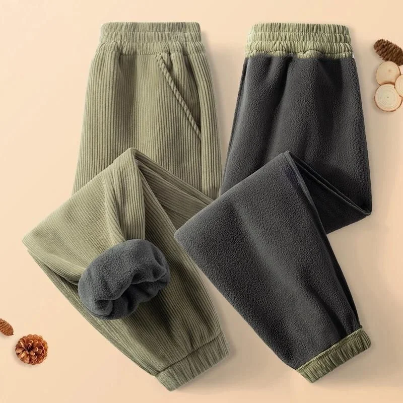 Jungen Mädchen Warme Cordhosen Winter Neue Kinder Dicke Samthose Kinder Lässige Weite Sport-Sweathose 5-14 Jahre