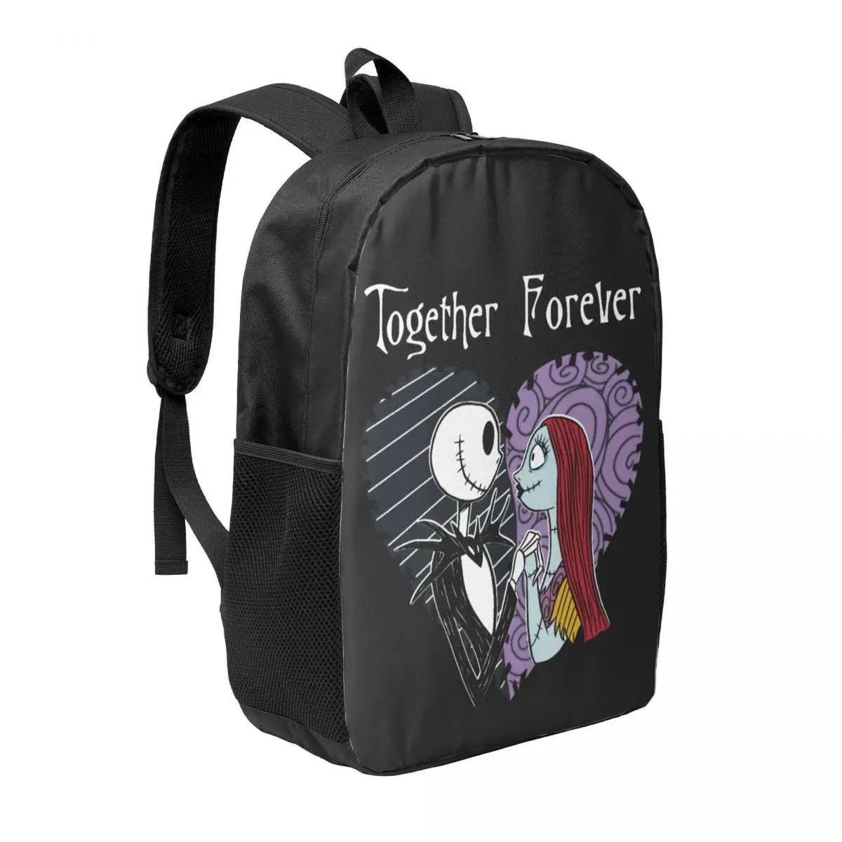 Custom Jack Skellington Together Forever Laptop Backpack Women Men Fashion Bookbag for School College Students Bag