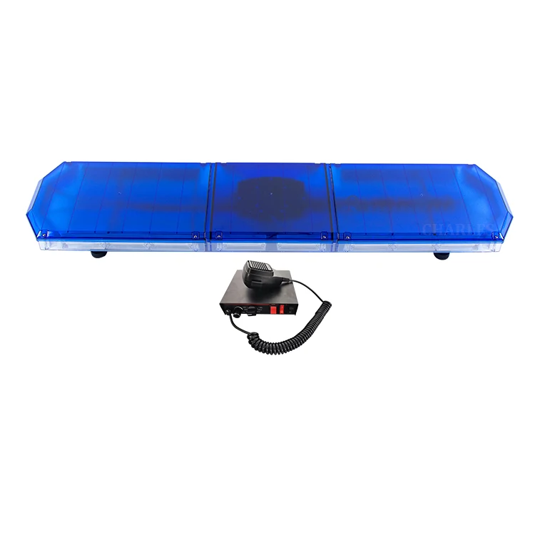 

Ambulance Firefighters Emergency Lightbar 12V COB Traffic Warning with Siren Speaker 200W Aluminium Emergency Blue Light