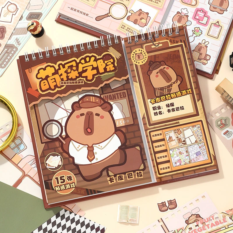 

1Set Cartoon Cute Capybara Stickers Fashion DIY Pocket Cabin Scene Stickers Stacking Pasting Stickers Children Toys Gifts