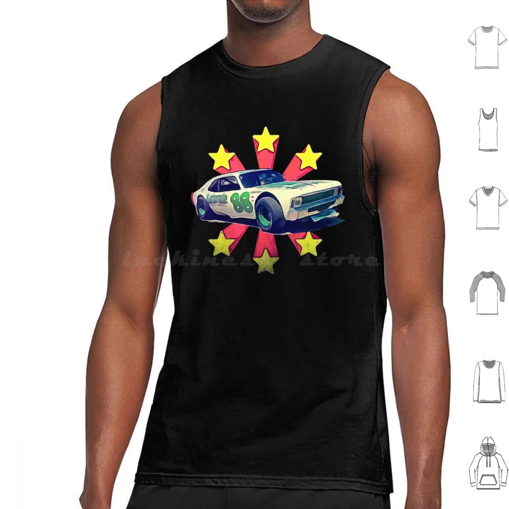 Dw Camisetas sin mangas con estampado de algodón Nova Chevy Nova Retro Race Car Darrell Waltrip Vintage