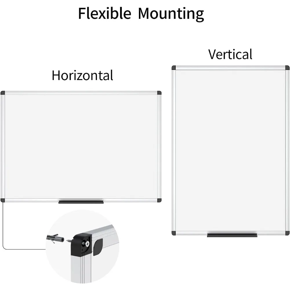 Droog uitwisbaar bord/whiteboard, 48 x 36 inch, wandgemonteerd bord voor schoolkantoor en thuis