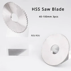 40-100mm 3pcs HSS Circular Saw Blade Cut Mini Milling Cutter Wood Plastic Metal Tile Rotary Tool High Stainless Steel 60mm 80mm