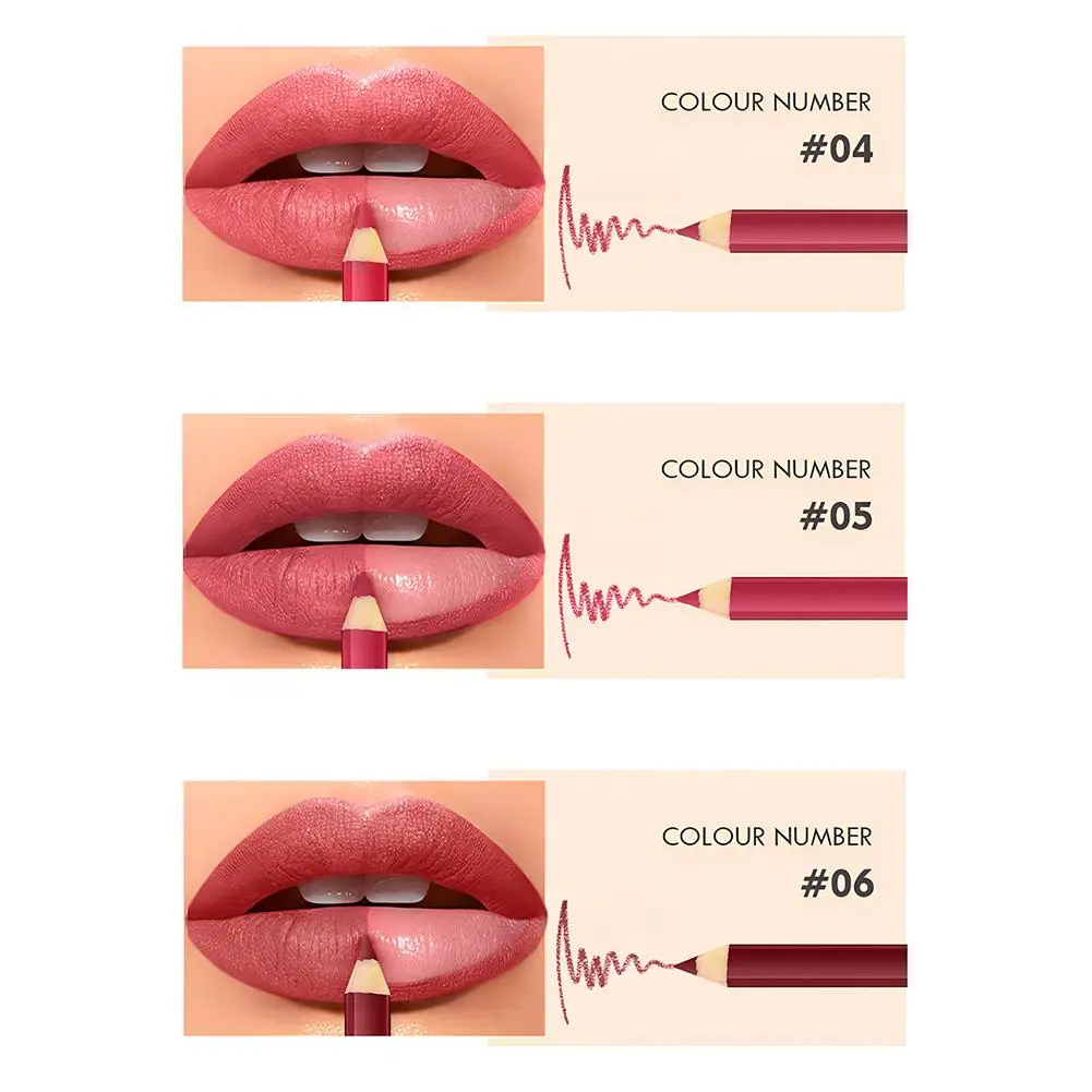 12 สี Matte Lip Liner ดินสอชุดกันน้ํา Long Lasting Nude Red Lip Contour ดินสอเซ็กซี่ Rose สีชมพูลิปสติก Tint แต่งหน้า