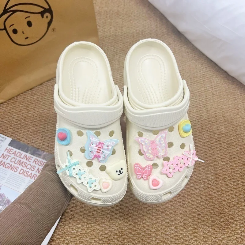 10Pcs Personalized Butterfly DIY Shoe Charms For Clogs Bubble Slides Sandals Removable Shoe Decorations Accessories Xmas Gift