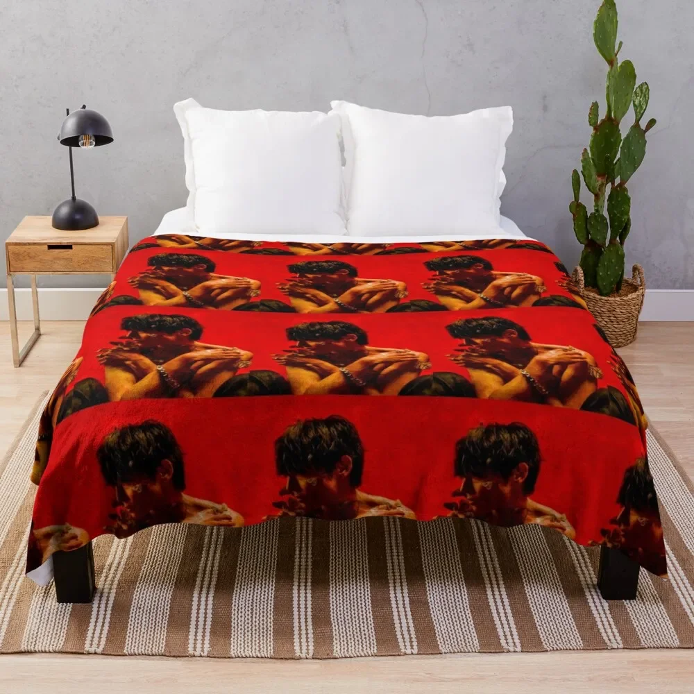 

Woosung The Rose Water Colour Painting Throw Blanket Faux Fur Soft Warm Blanket for Bed