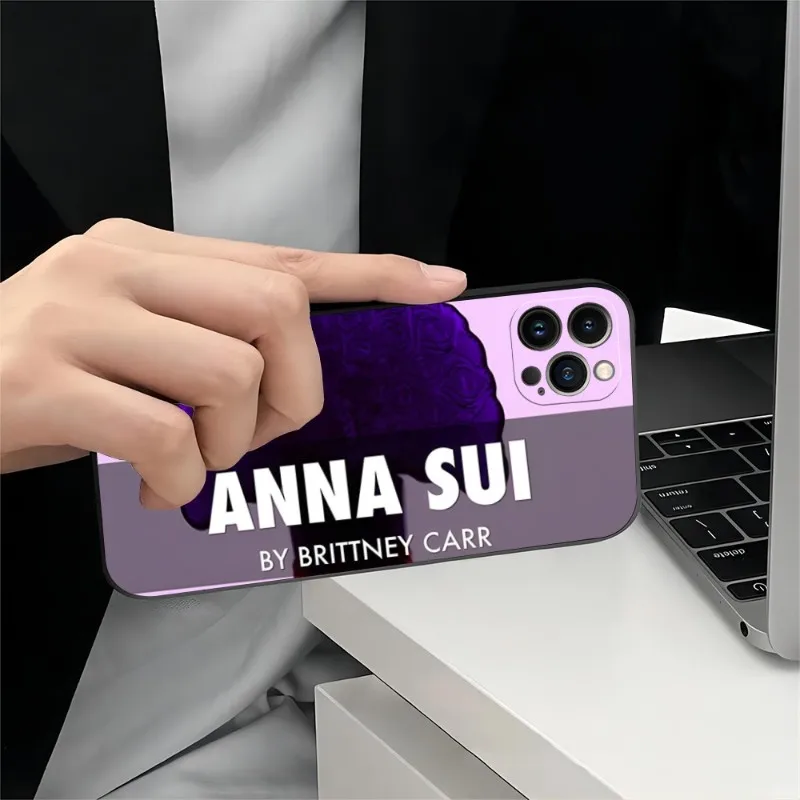 Custodia per telefono ANNA SUI di marca viola 2023 per IPhone 15 14 11 12 Pro 8 7 Plus X 13 Pro MAX SE2020 XS 13 cover Shell