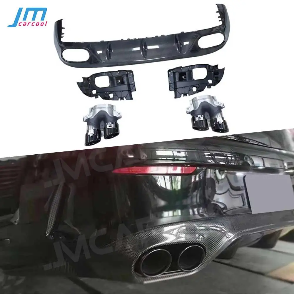 Carbon Fiber Car Rear Bumper Diffuser Spoiler for Mercedes Benz E-Class C238 E53 AMG 2017-2022 Exhaust Tips Brackets Accessories