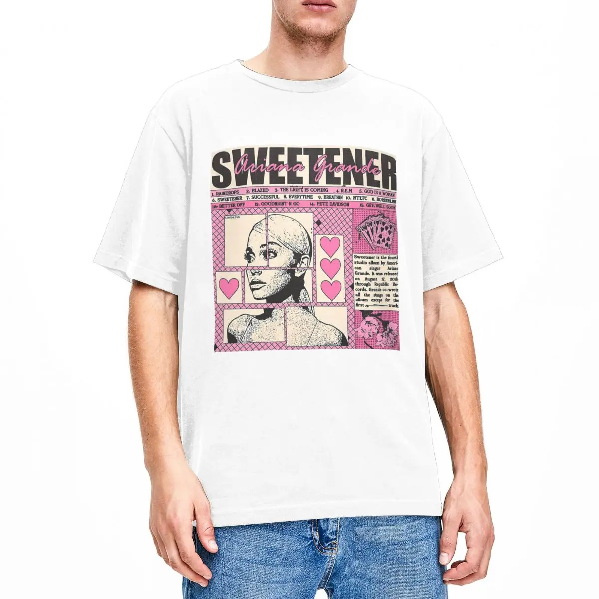 Ariana Grandes Sweetener T Shirt Men Cotton Crazy T-Shirt Crewneck Tees Short Sleeve Clothes Plus Size