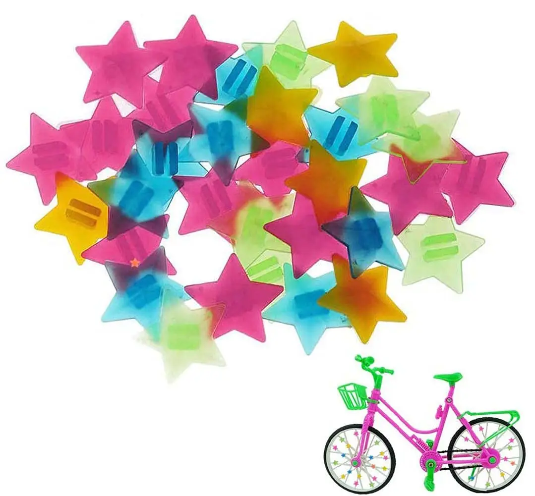 

36pcs Bike Wheel Spokes Bead Plastic Clip Bead Multi-Color Plastic Bicycle Wheel Spoke Beads Cycling Accessories for Baby Kid