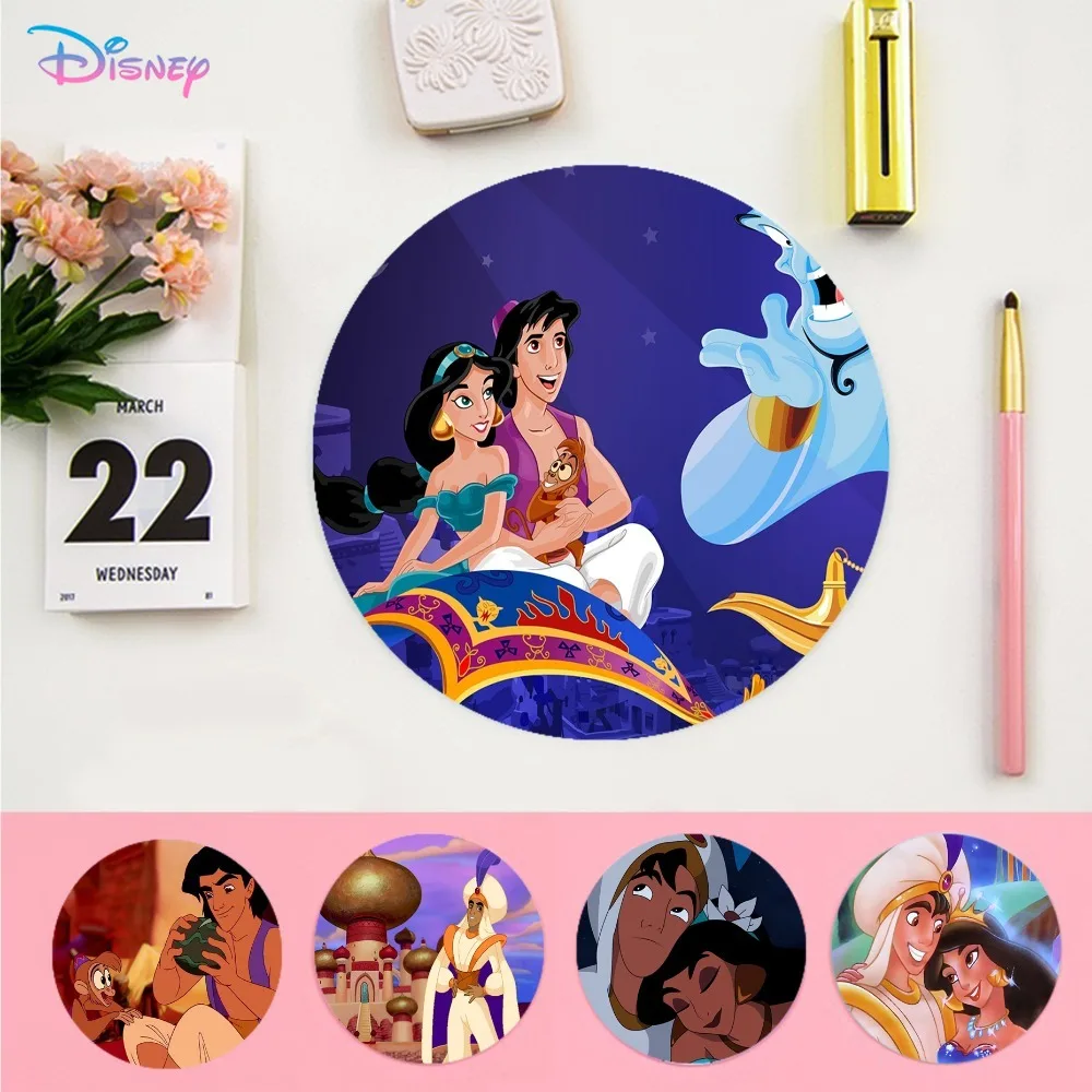 Disney Aladdin Mousepad Small Round Speed Version Game Computer Keyboard Office Table Mat PC Laptop Mouse mat Desktop Mat