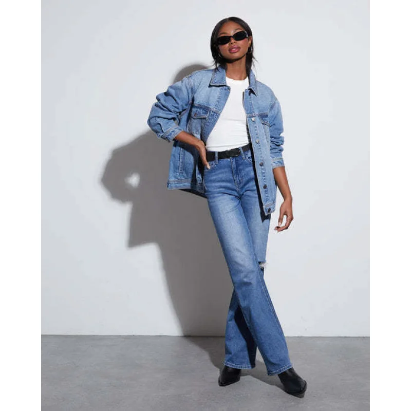 새로운 유럽 및 미국 여성 패션 워싱 캐주얼 루즈 긴팔 상의