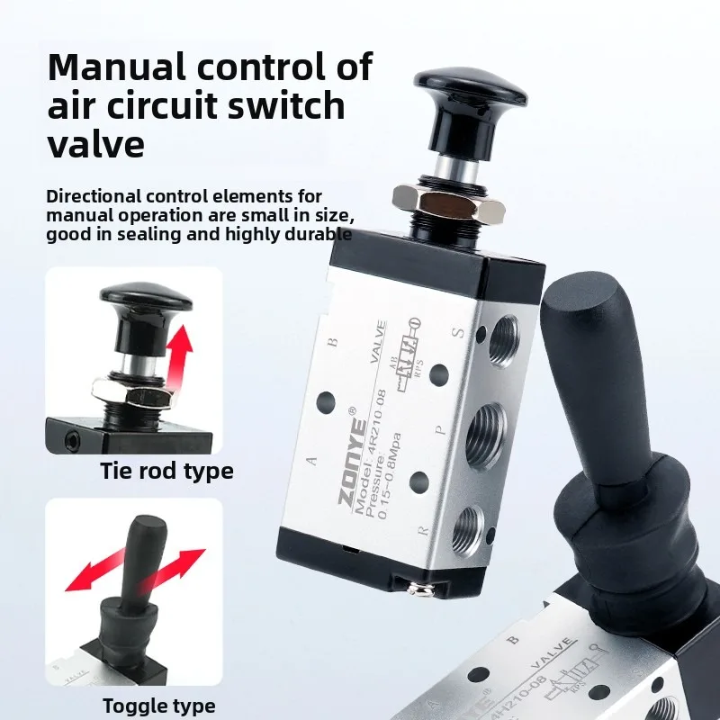 Pneumatic Manual Operated Valve Plate 4R210-08 310-10 4H210-08 Hand Pull Air Control Reversing On/Off Valve