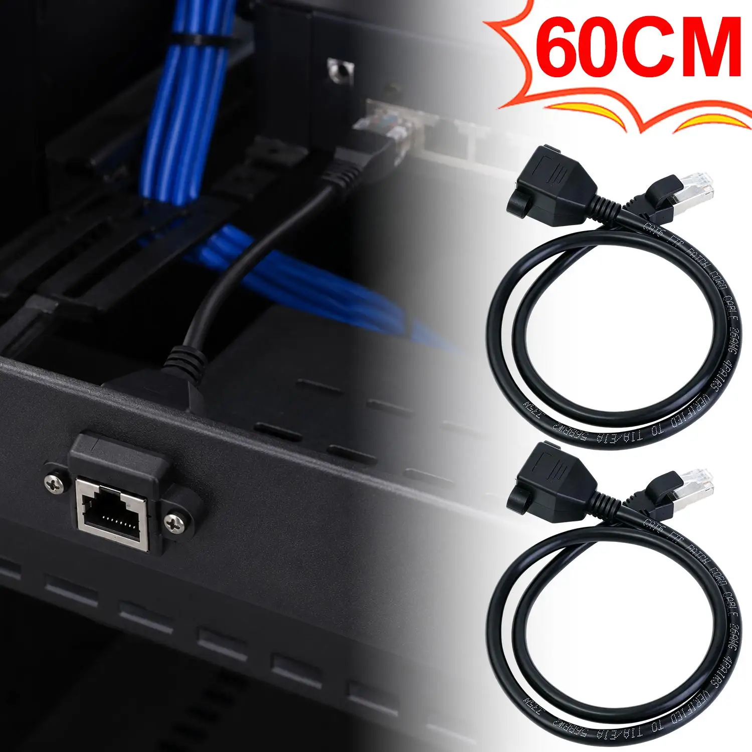 RJ45 Ethernet Extension Cable Adapter For CAT5 Network Patch Cords Shielded Flexible RJ45 Male to Female Extension Cord