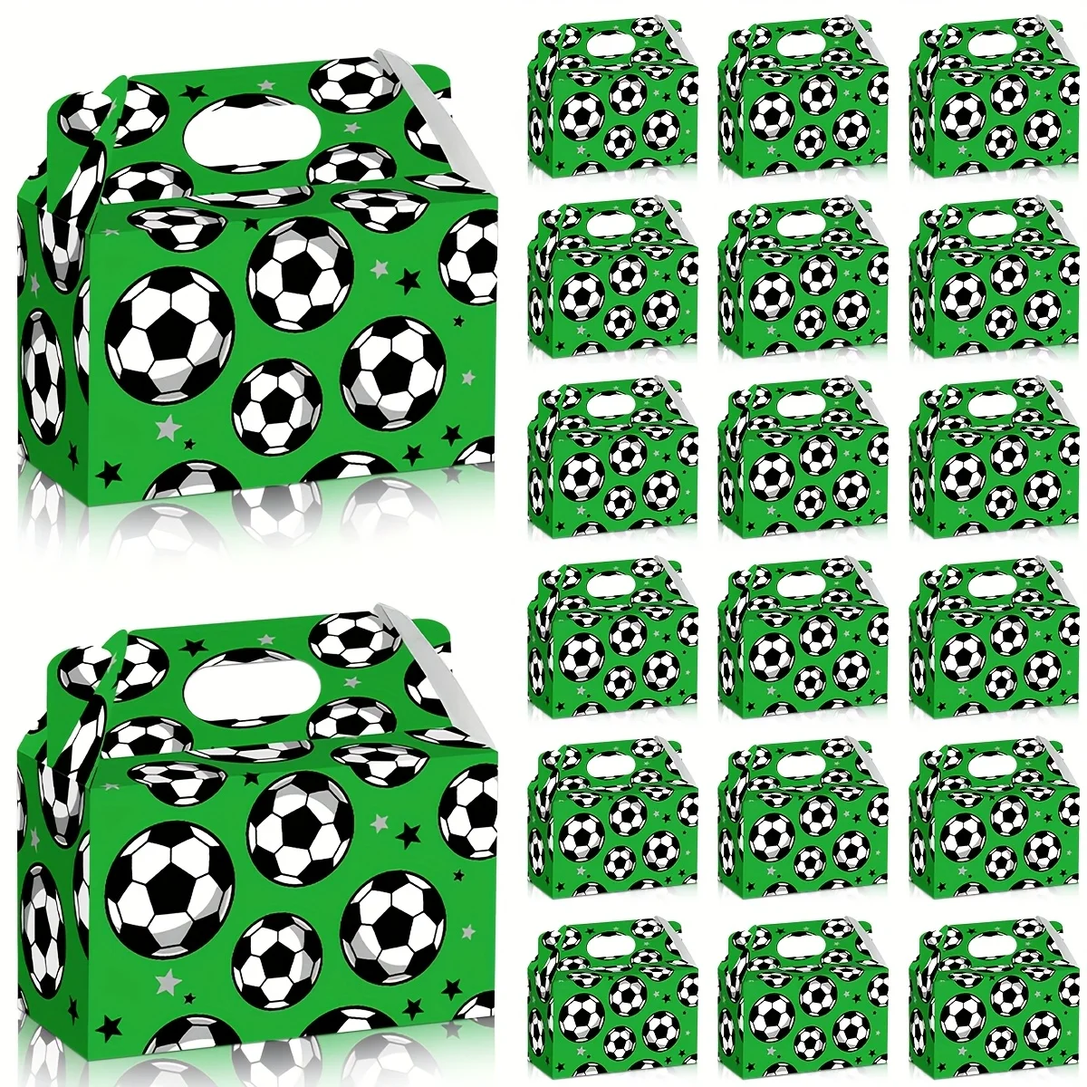 Caja de Dulces con Forma de Balón de Fútbol, 8/12/16 Piezas, Caja de Aperitivos Deportivos, Decoración para Fiestas de Cumpleaños con Temática de Fútbol