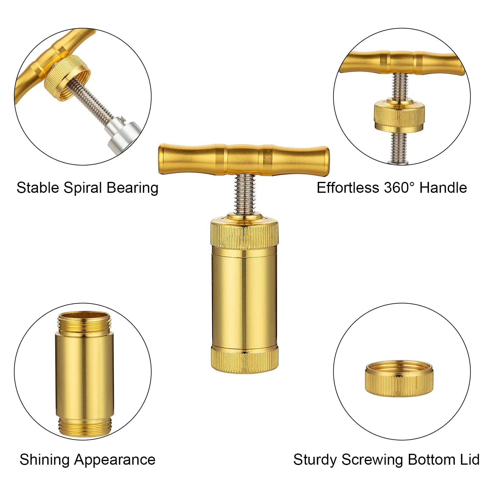 Dry Herb Grass Press Herbal Crusher Grinder Aluminum Alloy T-shaped Compressor Tobacco Grinders for Smoking Pipe Accessories 