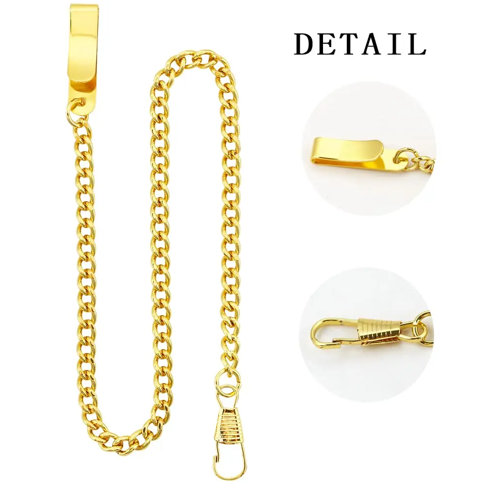 Clip Pocket Watch Chain Watch Twisted Thick Vintage Metal Alloy Watch Chain Link Vest for Your Pocket Watch