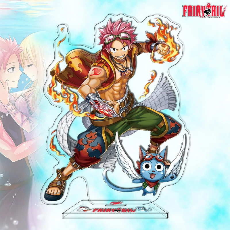 Anime FAIRY TAIL 100 YEARS QUEST Peripheral Acrylic Stand Figure Etherious/Dragneel/Natsu Lucy Heartfilia Desktop Keychain 15cm